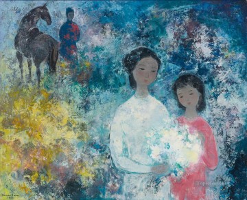 アジア人 Painting - 女性の後ろの VCD アジア人